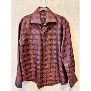 Men's Party Wear Shirts High Collar Red Coin DANIEL ELLISSA
